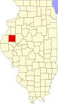 Map of Illinois highlighting McDonough County